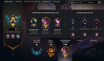 Conta LoL Platina 3 | lvl 70 | 18 skins | 127 campeões