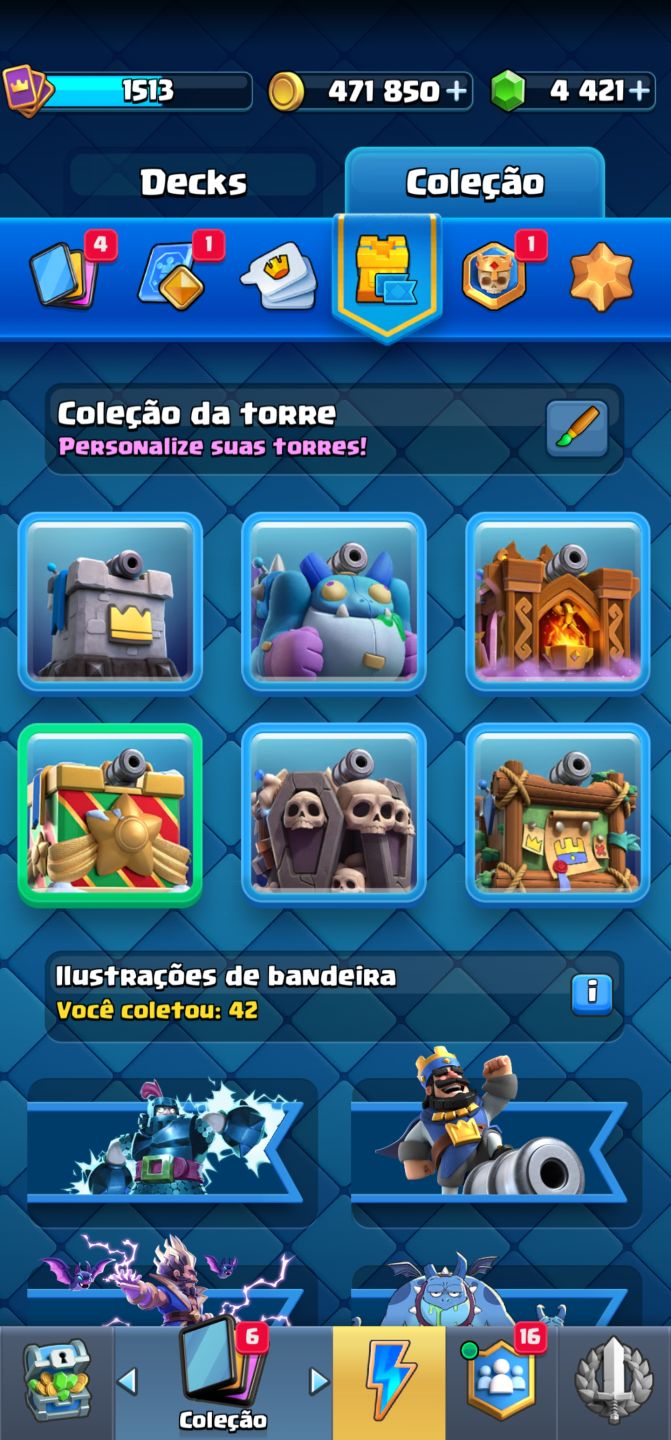 CONTA CLASH ROYALE NÍVEL 15 | 13.095 TROFÉUS | 4.400+ GEMAS | DECKS NÍVEL MÁ