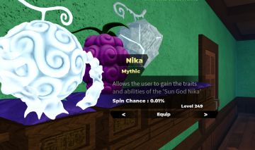 Conta com Nika lv 250 (Fruit Battlegrounds)