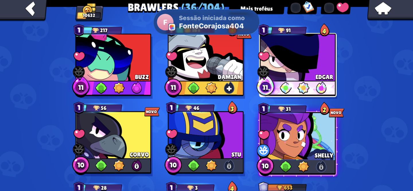 CONTA BRAWL STARS 10.6K+ TROFÉUS | 8 PRESTÍGIOS | COLT ROBÔ | VÁRIOS PODER 11