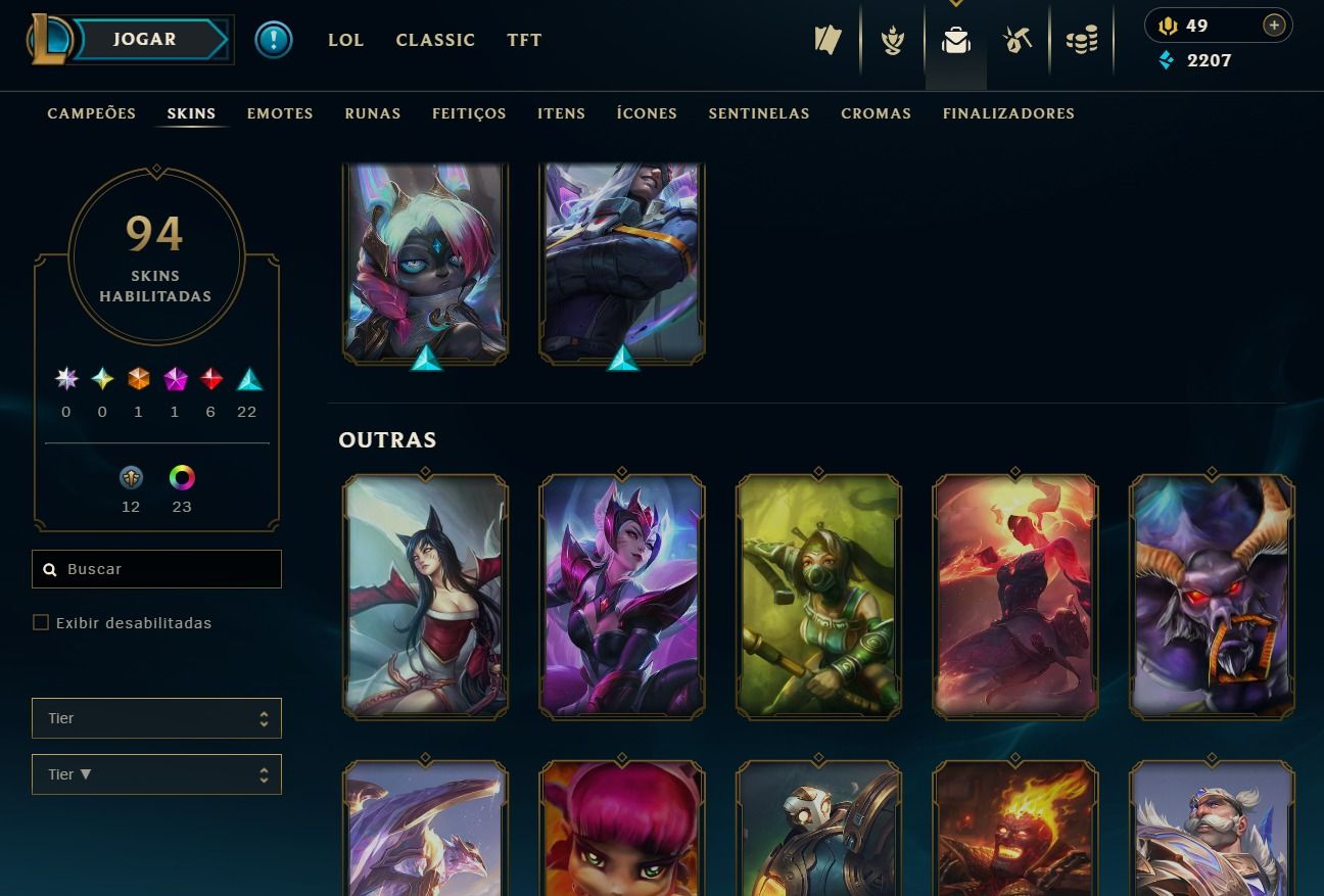 Upada a Mão - Conta de 2017 - 94 Skins - Lvl 117 - 107 Campeões - 20 Cromas