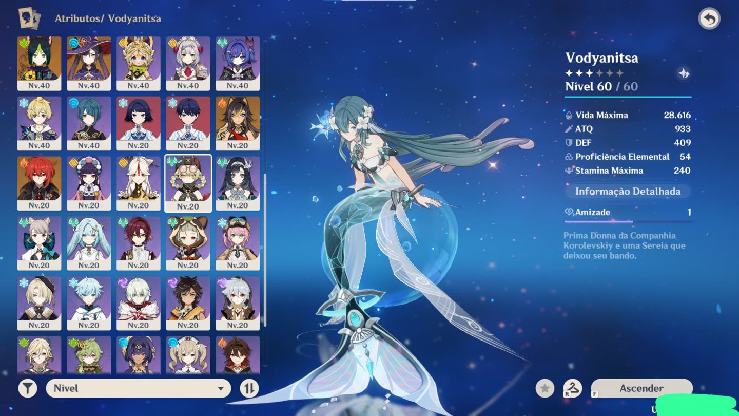 Conta com Odette C1, Vodyanitsa, Linnea C2+Biss, Flins, Mavuika e muito mais!!