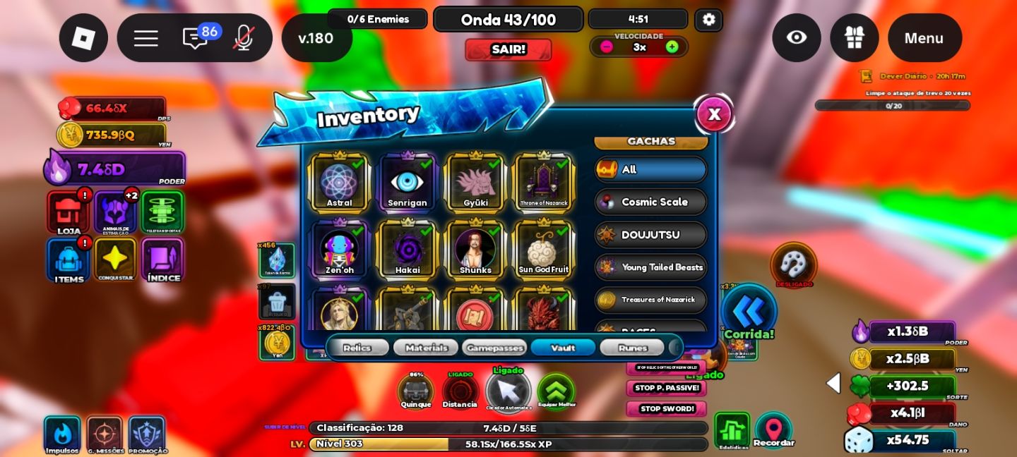 SERVIÇOS & FARM ANIME ASTRAL SIMULATOR