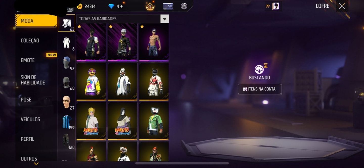 Conta de free fire | LVL 58 + email de recuperação