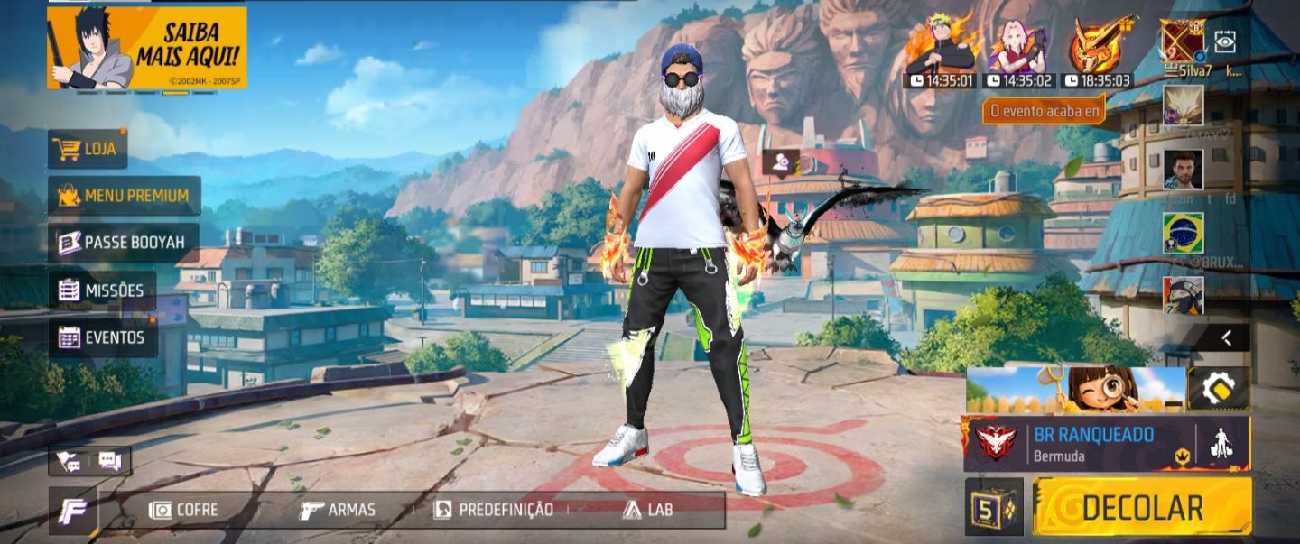 CONTA FREE FIRE NÍVEL 71 PUNHO FÊNIX, BERMUDA ANGELICAL E ANIMES