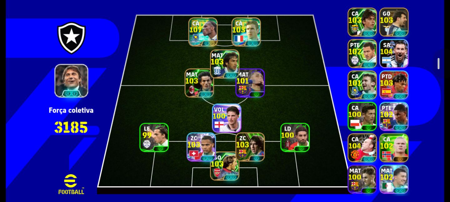 CONTA EFOOTBALL DROGBA 107+, TÉCNICO ÍMPETO + ÉPICOS