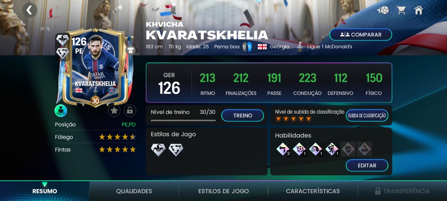 Conta FC mobile GER 126 + 1 BILHÃO de coins+uniformes retrô raros (Chelsea PSG)
