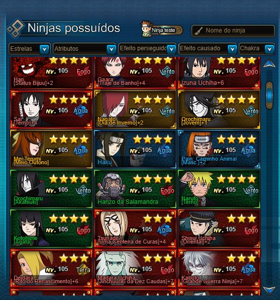 Conta naruto online com metas