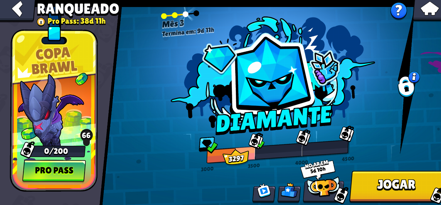Conta com: 10k troféus 8000 de coins 4500 de bings com 32 Brawlers rank: dima