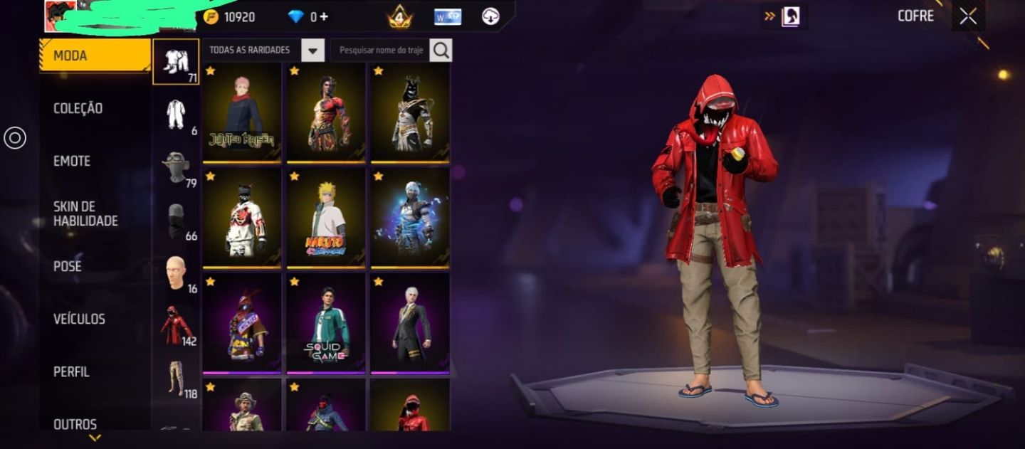 Free Fire Nível 61 | 2.328 Curtidas | 79 Emotes | Skins Raras