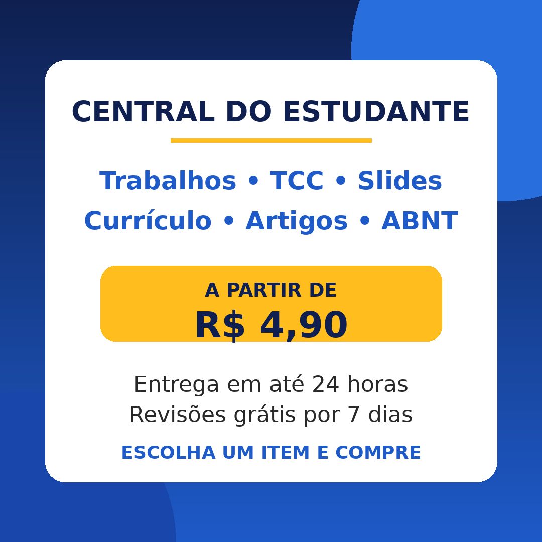 Trabalho Acadêmico e Escolar | Currículo | Slides | Tcc | Redação e etc.