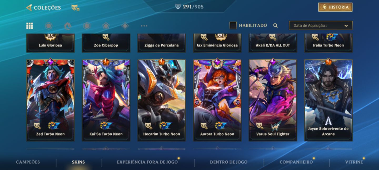 CONTA COM VÁRIAS SKINS GACHA | WILD RIFT | LOL