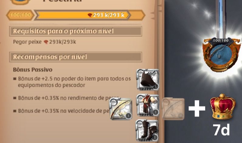 Conta para pesca 100/100 + 7 dias premium + set T8 avaloniano