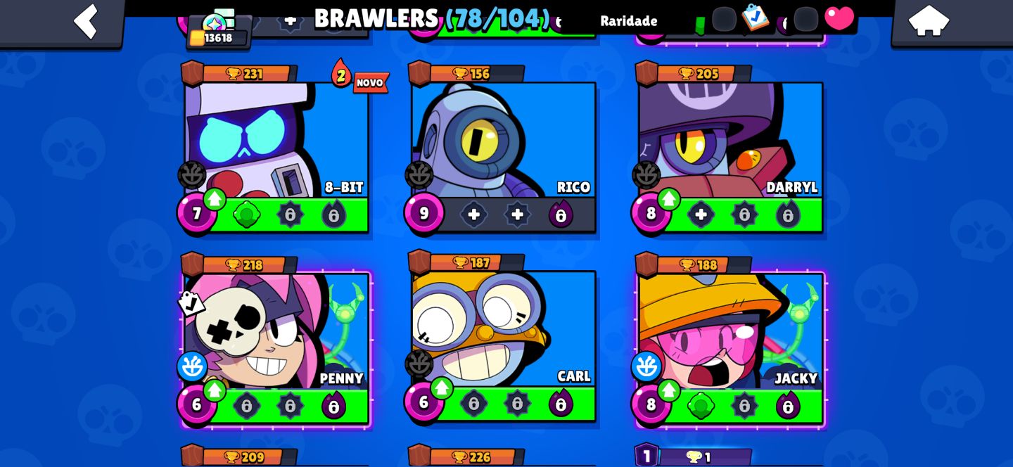 Conta de Braw Stars, 78 brawlers
