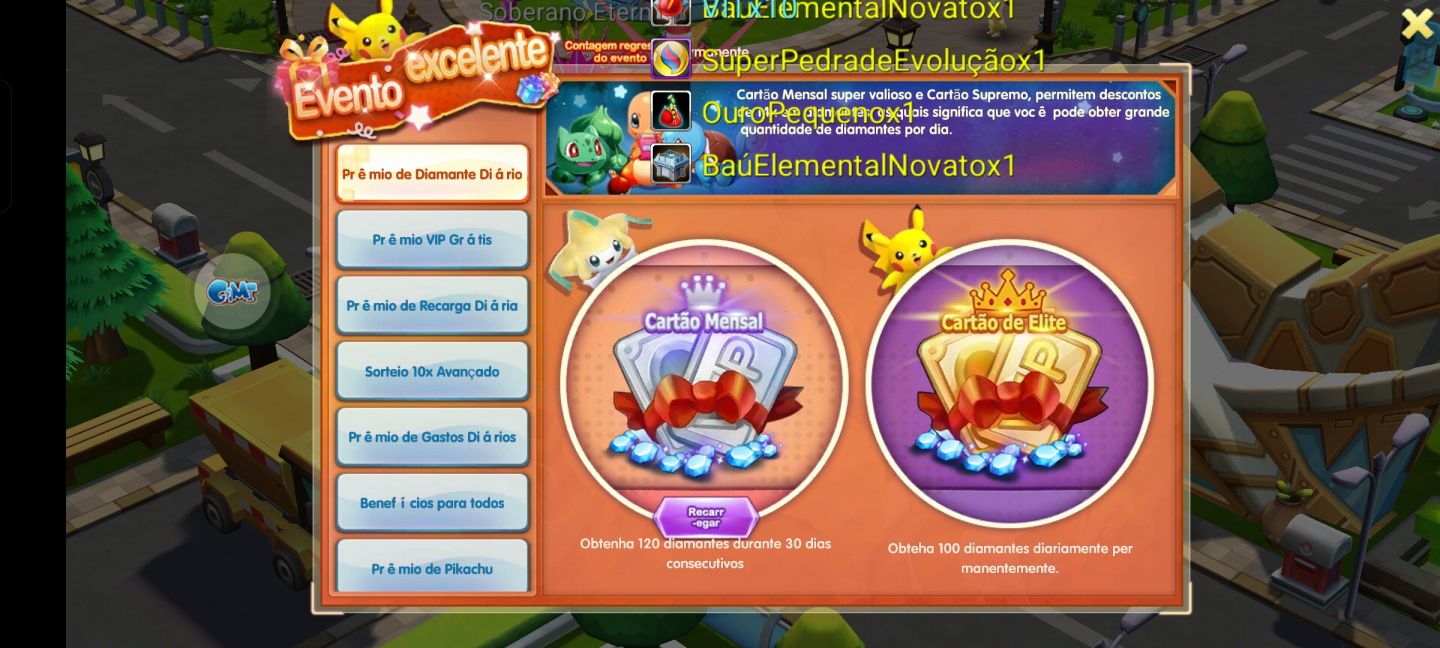 Pocket Contest LV 72 | 4 Megas | VIP Permanente + 100 Diamantes/Dia | R$150