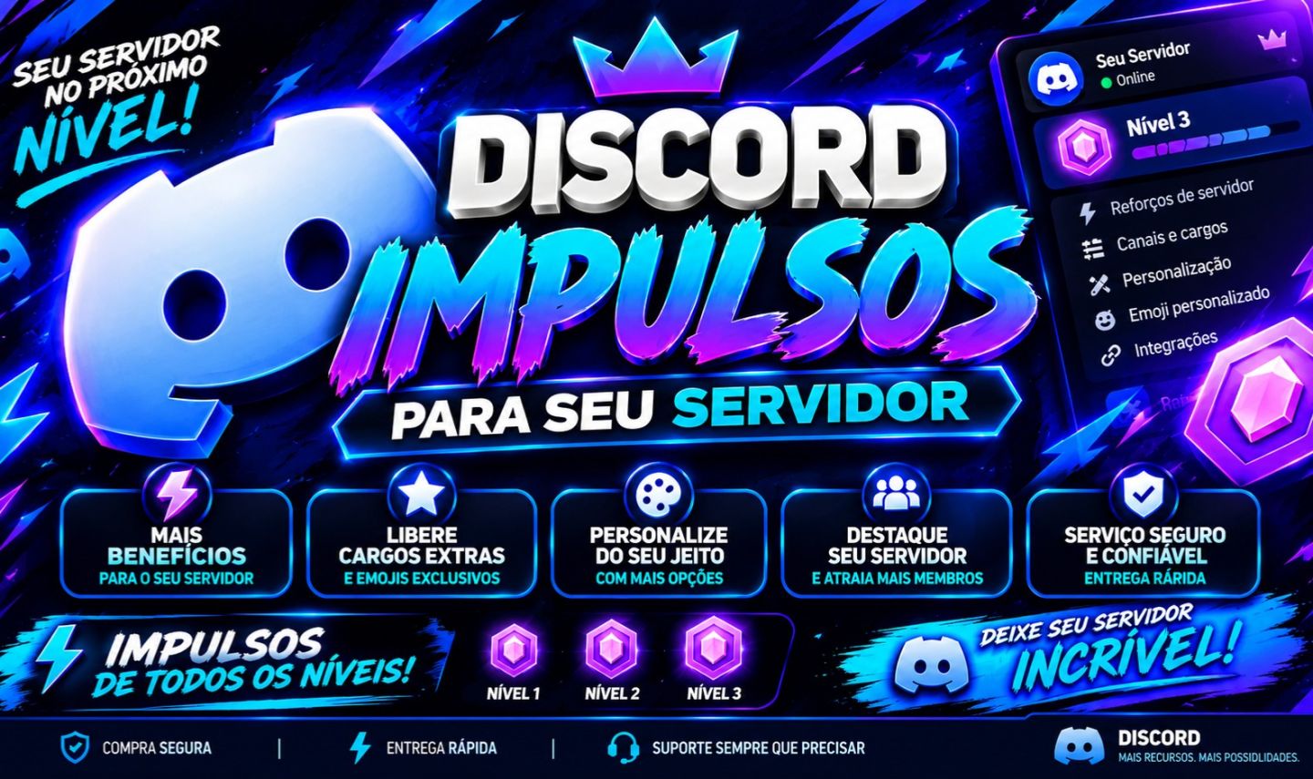 Impulsos Discord | Server Boosts | Planos de 1 Mês