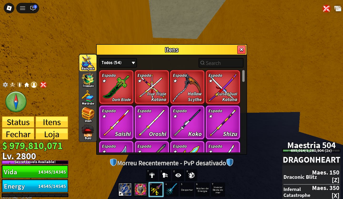 PROMOÇÃO] CONTA DE BLOX FRUITS COM DRAGON PERM + 23 FRUTAS PERMANENTES