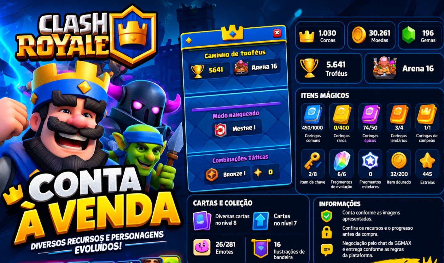 CONTA CLASH ROYALE - ARENA 16