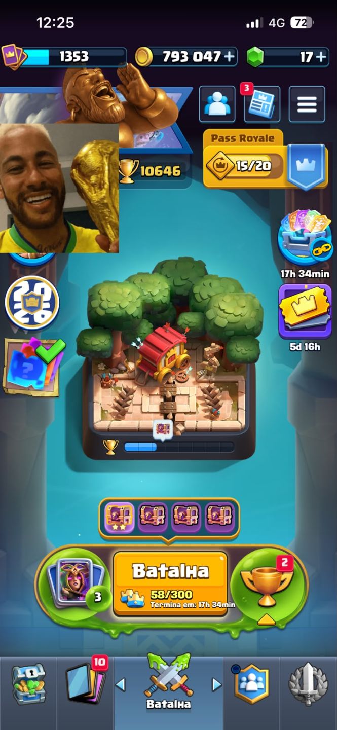 CONTA DE CLASH ROYALE COMPLETA PRA PEGAR ARENA 14K DE TROFEU