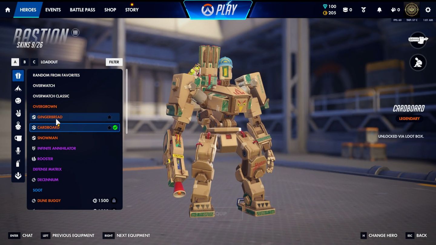 Conta OW com várias skins e prismas