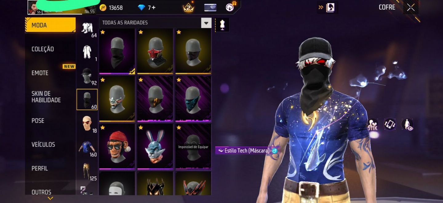 CONTA FREEFIRE 2 ANGELICAIS E COELHAO