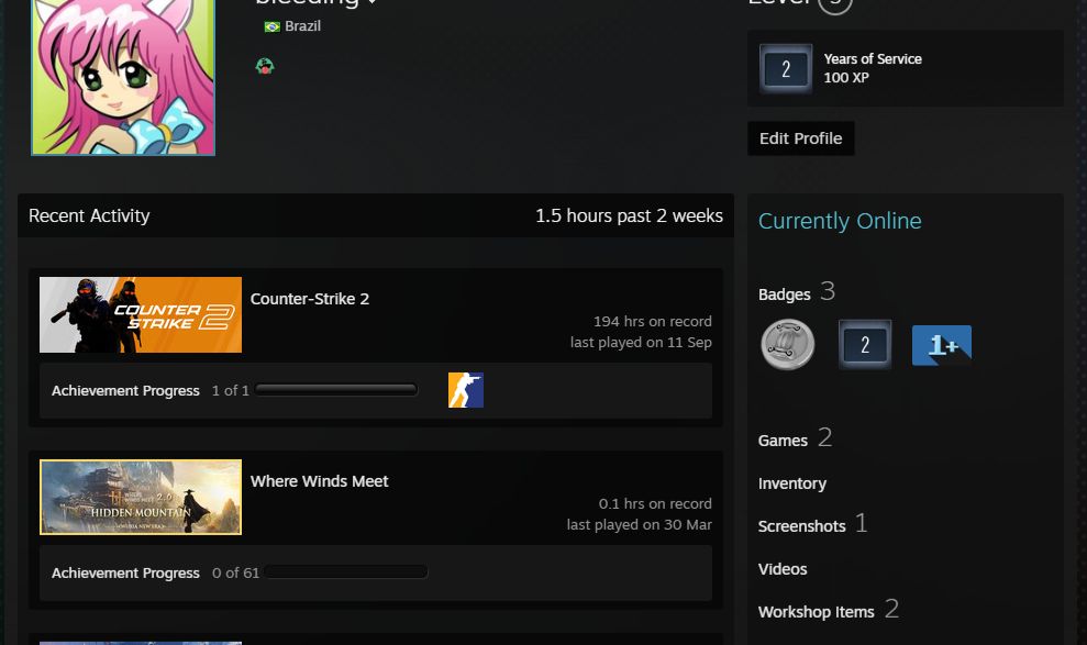 Conta Steam CS2 Prime