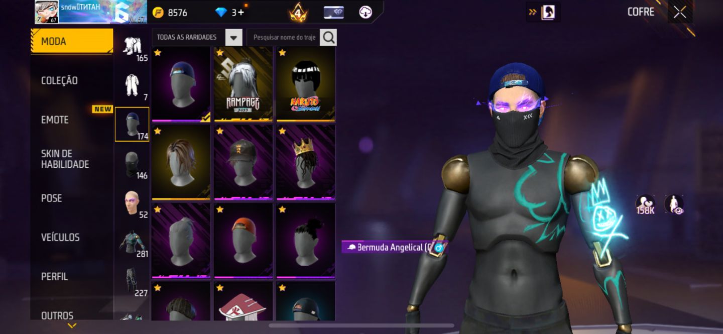 CONTA DE FREE FIRE | SUPER GEMADA | TANTAS ROUPAS Q N COUBE | FULL ATT PROMOÇÃO