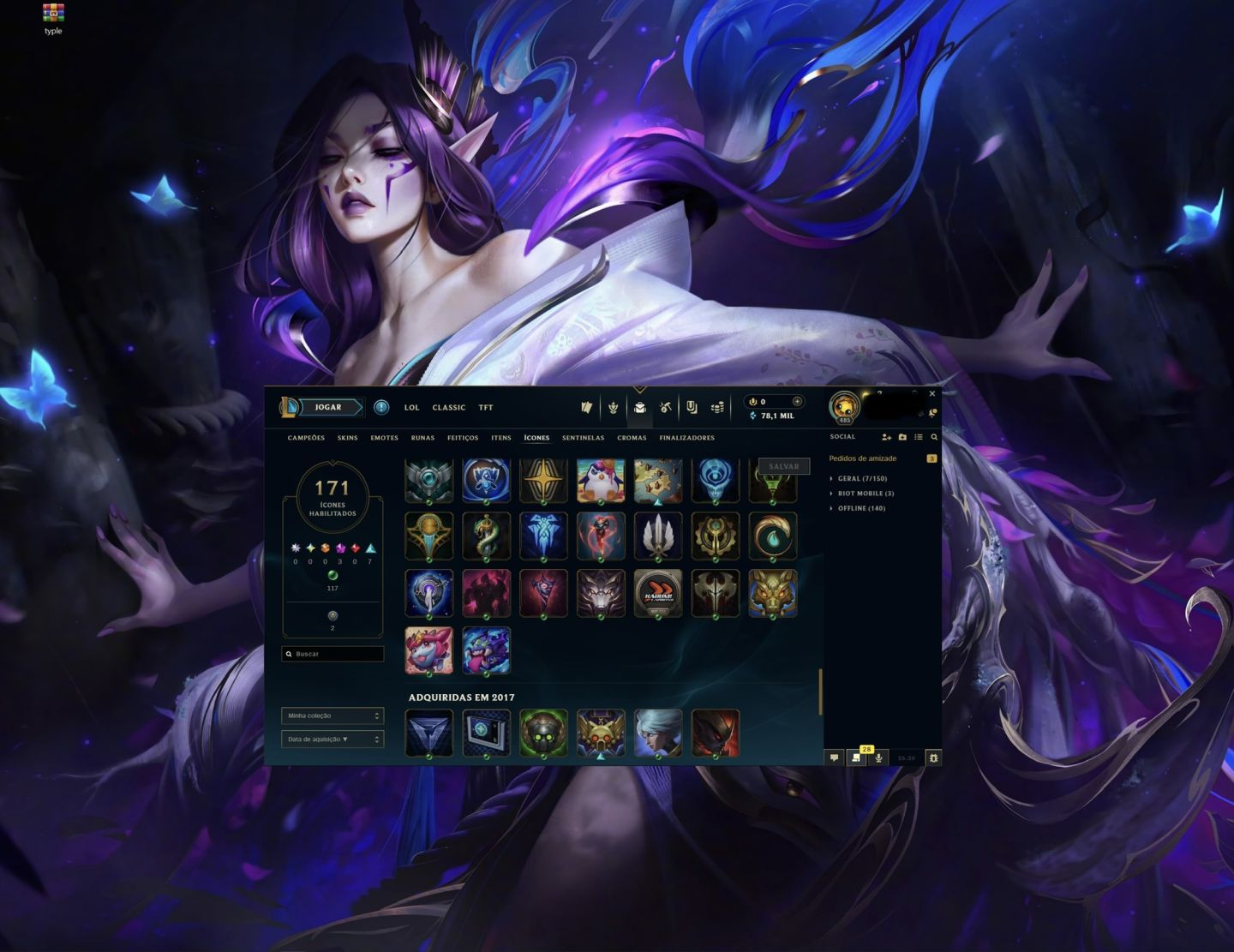 Smurf Vintage LV485 Com Skin Ultimate K/DA + 10 essência mítica