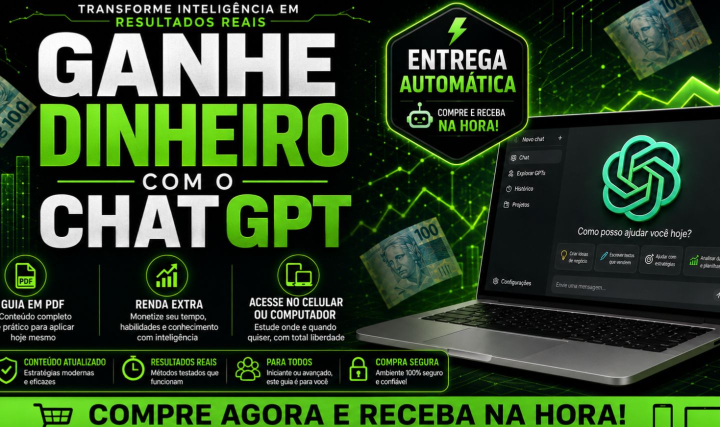 GUIA COMPLETO: COMO GANHAR DINHEIRO COM O CHATGPT ENTREGA AUTOMÁTICA