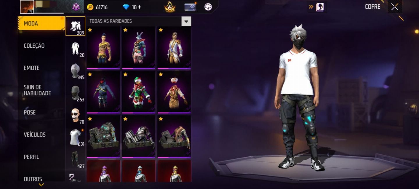 Conta de free fire a venda com várias skins!!!