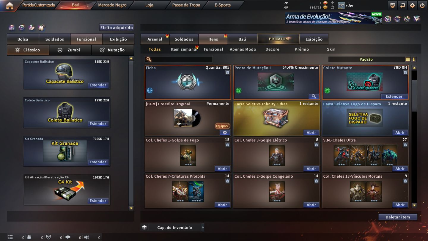 CONTA DE CROSSFIRE ,RANEKD IMORTAL E MZ BUFF 4 QUASE 5 ROXANA E M4 VIP