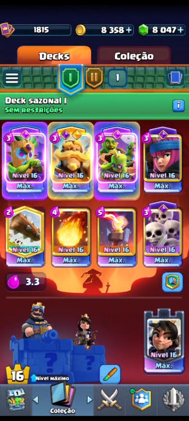 Conta de Clash Royale focada no logbait, 14k de troféus.