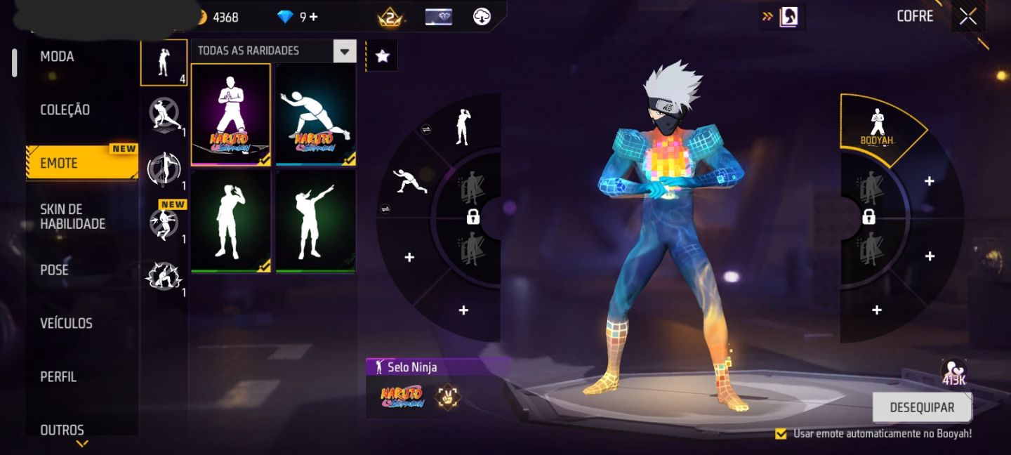 CONTA FF NÍVEL 30 + SUPER PIXEL + 3 SKINS DO NARUTO + 1 ARMA EVOLUTIVA