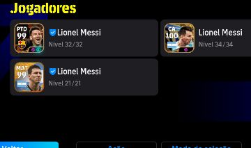 Conta efootball móbile com Messi + Pelé
