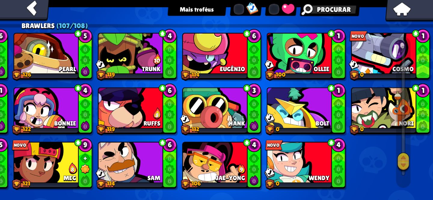 Conta brawl stars 2019 com todos brawlers 55K trofeu