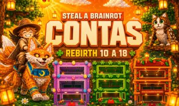[SKINS TRANSFERIVEIS] CONTA REBIRTH 10 A 18 - STEAL A BRAINROT/ROUBE UM BRAINROT
