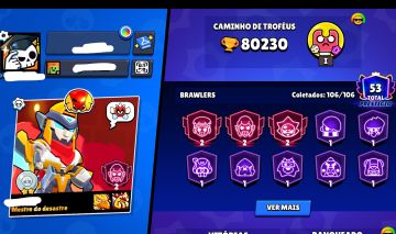 CONTA BRAWL STARS | 80.2K | 106 BRAWLERS | 271 SKINS | FULL ACESSO + DADOS