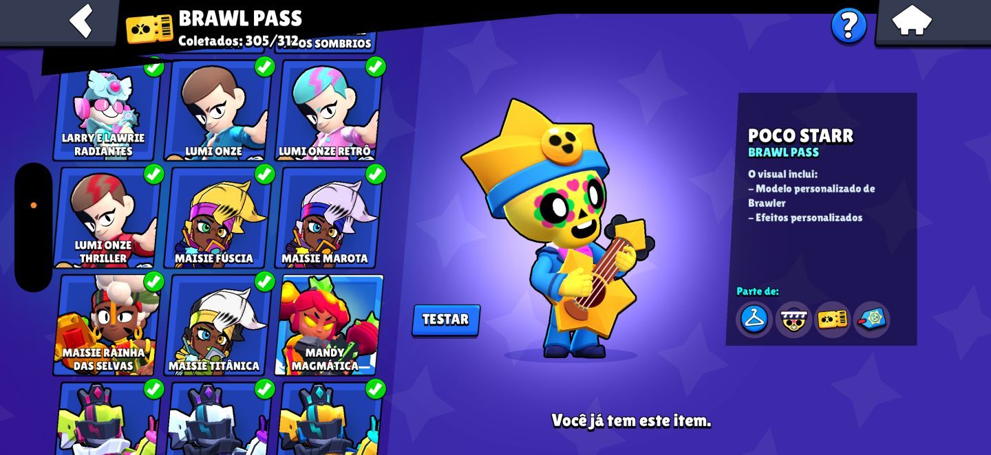 CONTA RARA DE BRAWL STARS COM COLT DESAFIANTE E +500 SKINS (70K de troféus)
