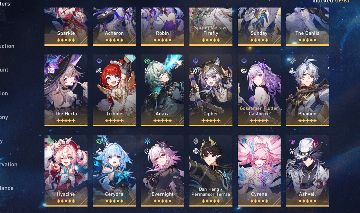 CONTA ENDGAME META STAR RAIL 59 PERSONAGENS + EIDOLONS E CONES