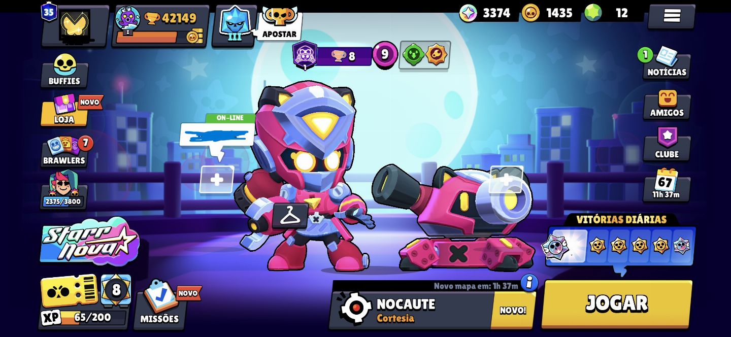CONTA BRAWL STARS 42K TROFÉUS 35 Prestígios | 4 Skins Lendárias |