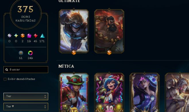 CONTA LOL MAIN KATARINA/ZED 375 SKINS | LV 617 | BR