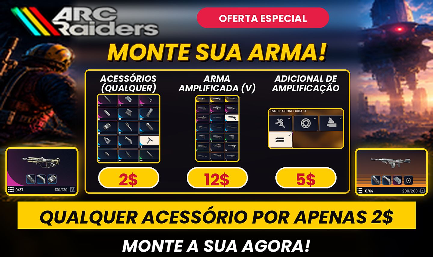 ARC Raiders Modulador de Imperador e Modulos de Amplificação e ARMAS
