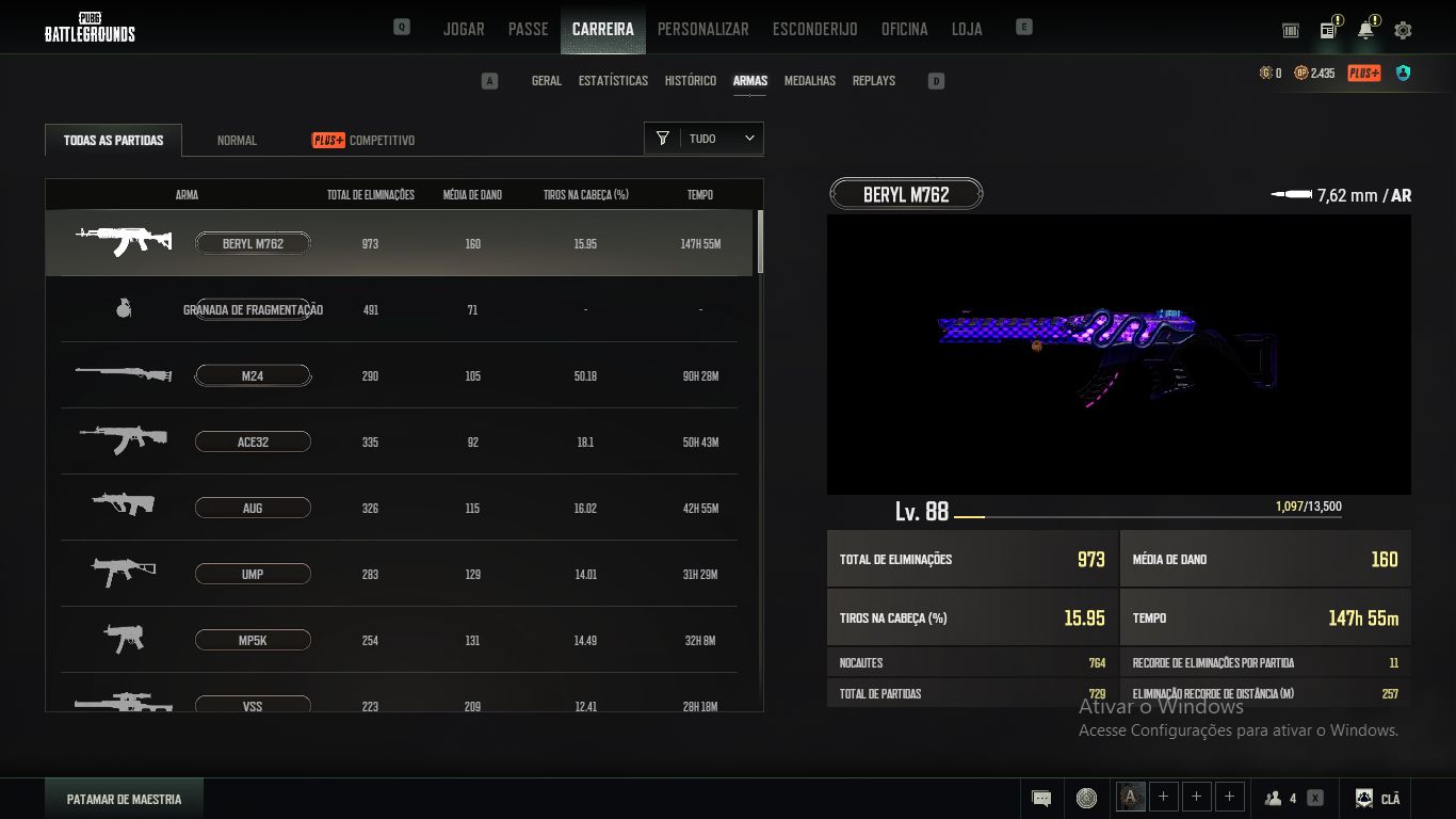 CONTA DE PUBG EPIC GAMES TODOS COMPETIDOR, SO NÃO A EVE,BERRYL MEDUSA KILL FEED