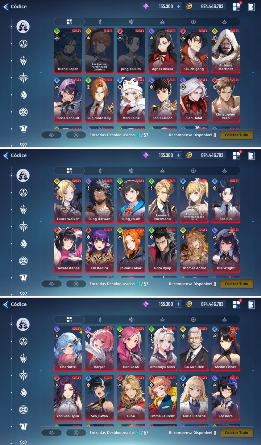 Conta Solo Leveling Arise: +150k Núcleos Magicos, +870M Gold