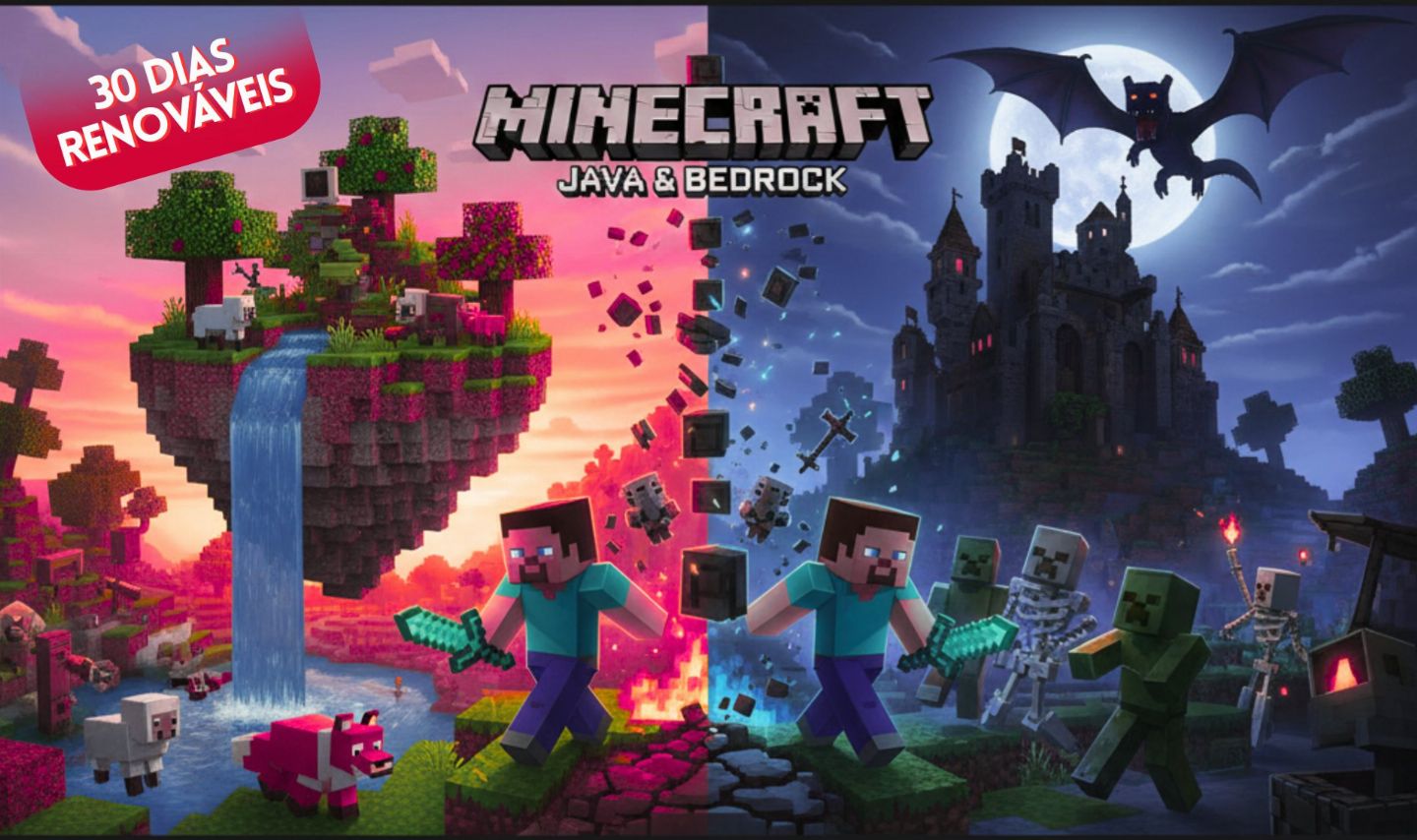 MINECRAFT ORIGINAL JAVA & BEDROCK 30 DIAS PC VIA GAME PASS