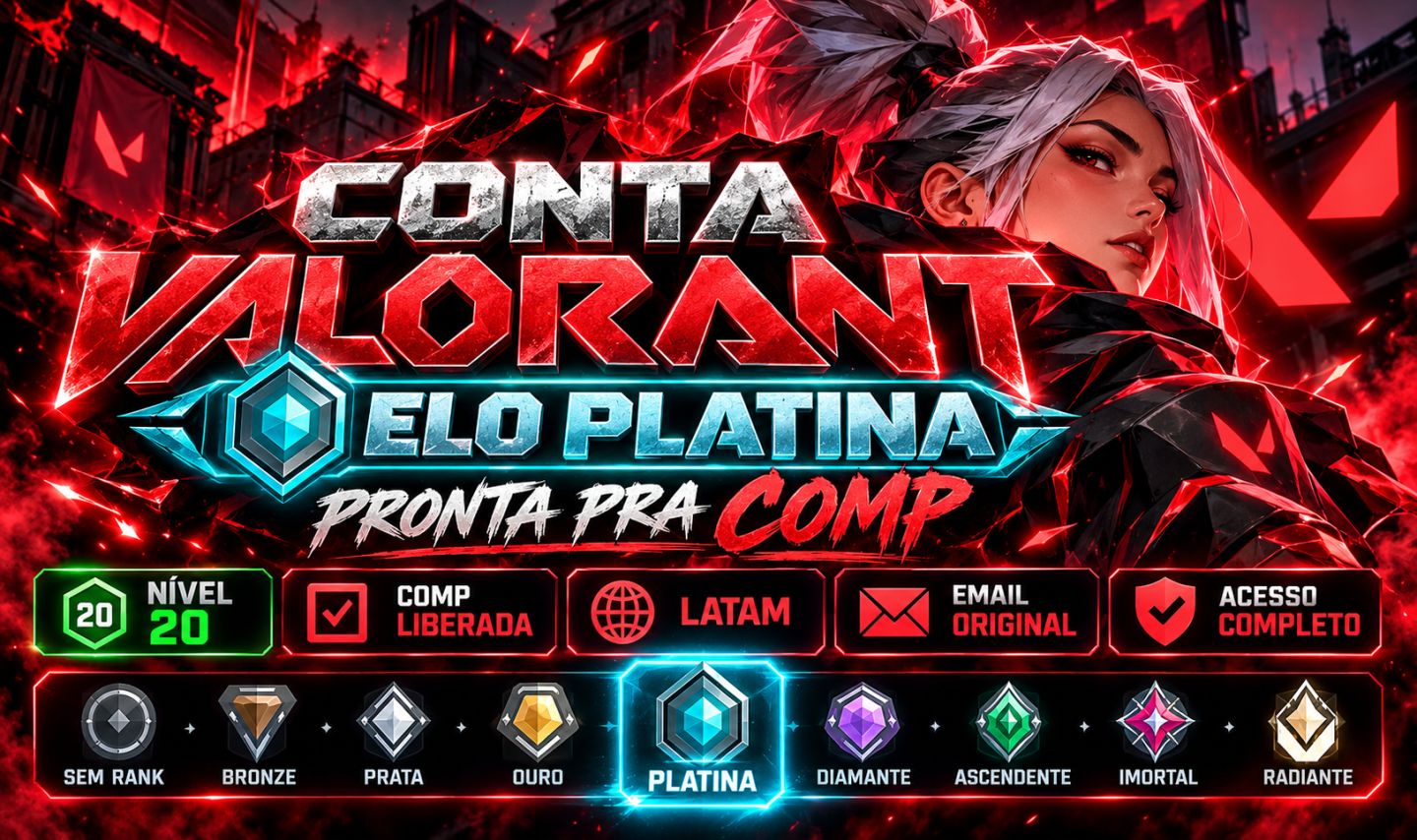 [MENOR PREÇO] CONTAS VALORANT ESCOLHA SEU ELO - COMP LIBERADO