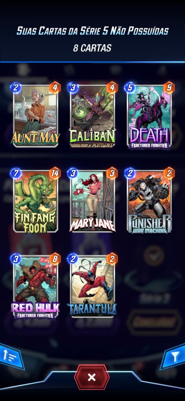 CONTA MARVEL SNAP | CL 25K | 21K FICHAS | 1K OURO