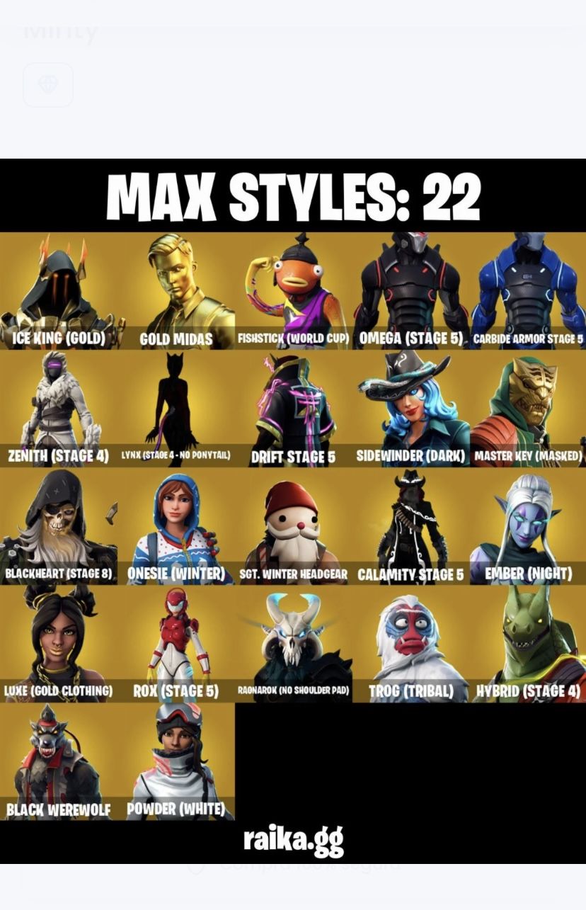 170 Skins | Og Stw Sparkle Specialist The Reaper Omega Stage 5 Tidy Merry Minty