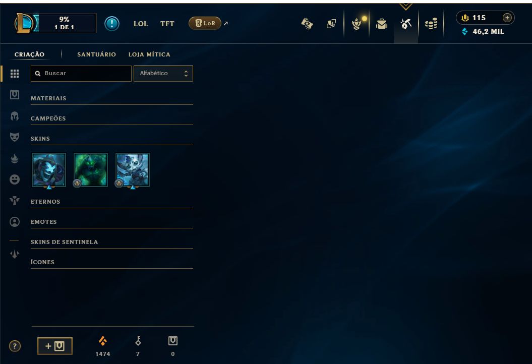 Conta League of Legends 10 anos (135 skins)