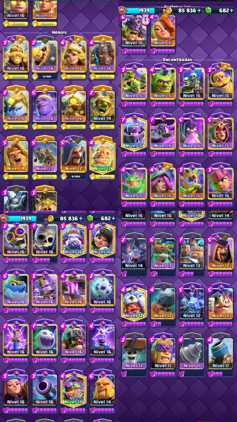 CLASH ROYALE 14K | 45 CARTAS NV16 | 34 EVOLUÇÕES | 13 HERÓIS | CONTA 7 ANOS